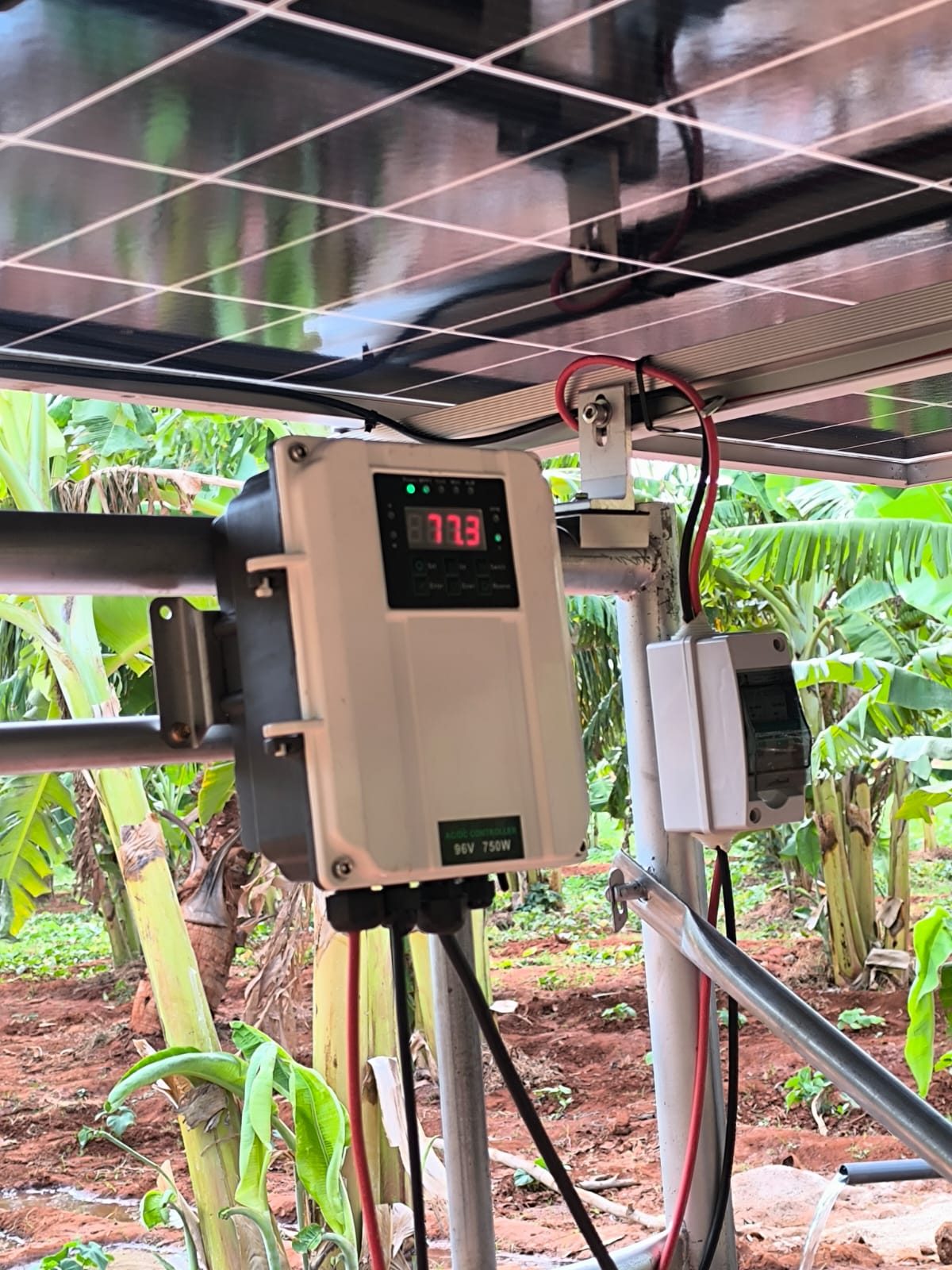 750W DC submersible solar pump running the Army Farm at Kurumpasiddy, Jaffna